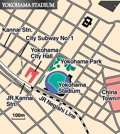 地図の横浜スタジアム